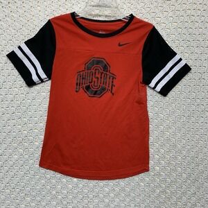 Ohio Sate Buckeyes Shirt Womens Size M  Red‎ Black Football College Nike Tee